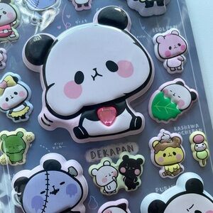 Panda puffy stickers